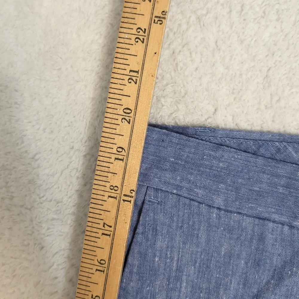 Banana Republic Aiden Shorts Mens 38 (Fits 40x10) Blue Linen Blend Chinos